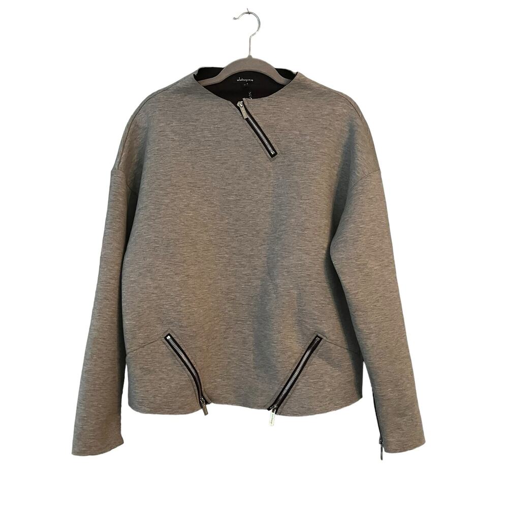 Whitney Eve Gray Scuba Sweatshirt Womans Medium Zipper Accents NEW Streetwear